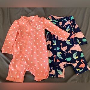 2 Carters Flamingo Bathing Suits